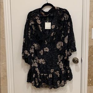 Sheer and velvet dress